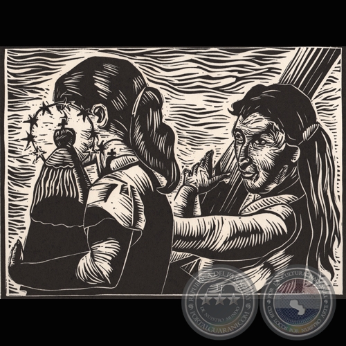 VIRGEN Y PIRÍ, 1993 - Xilografía de ENRIQUE COLLAR